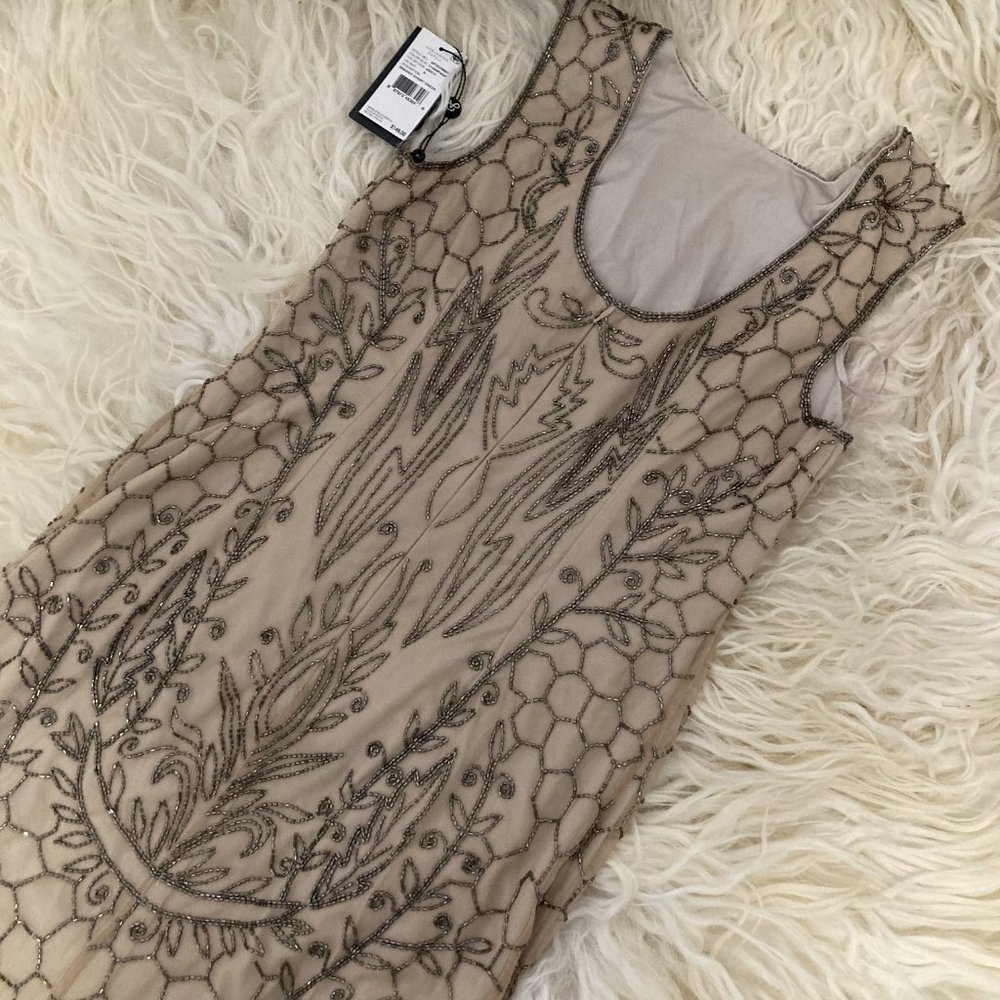 ADRIANNA PAPELL Sleeveless Beaded Short Dress - Picture 13 of 13